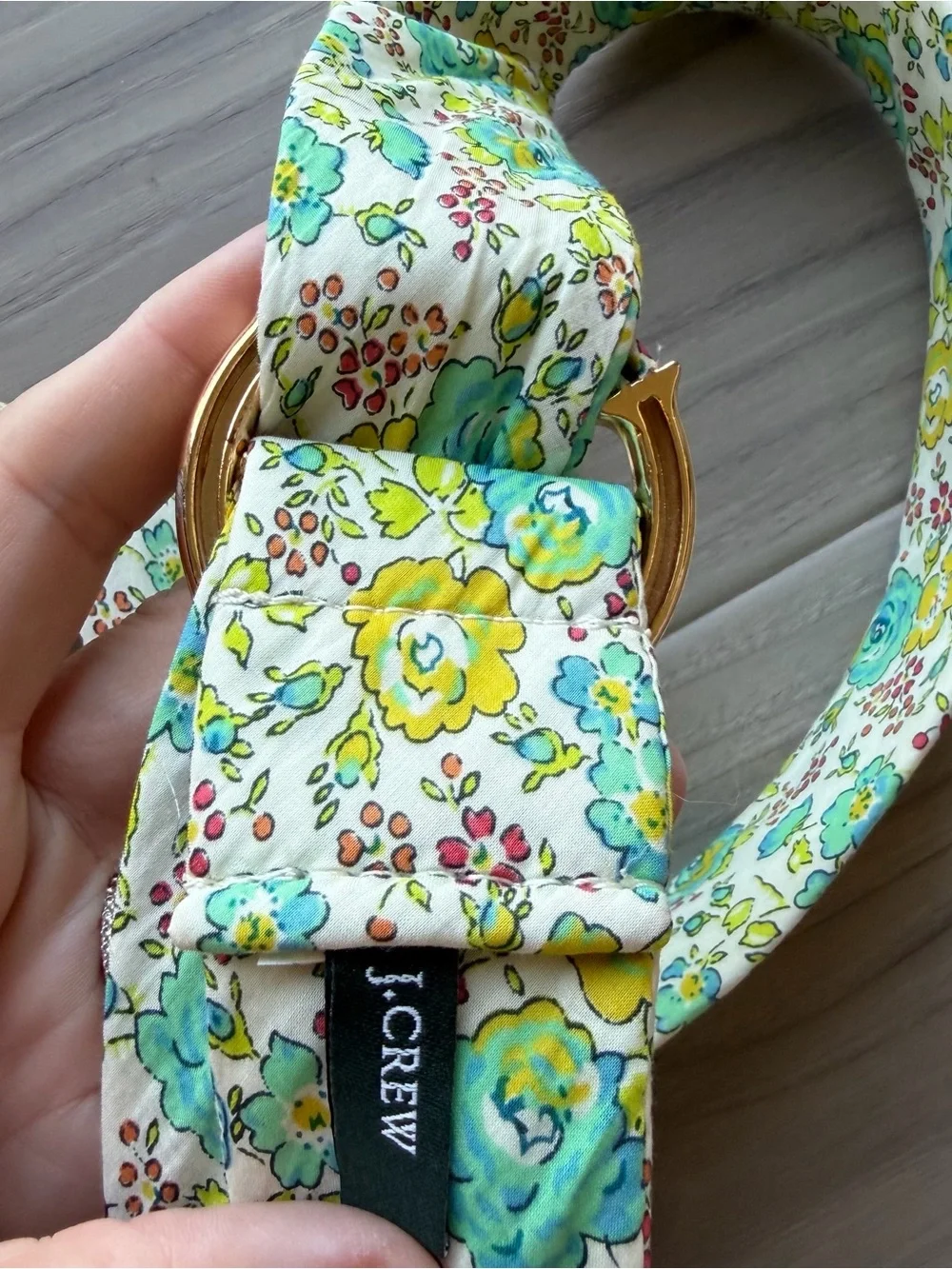 Jcrew Floral Print Double-Ring Fabric Belt